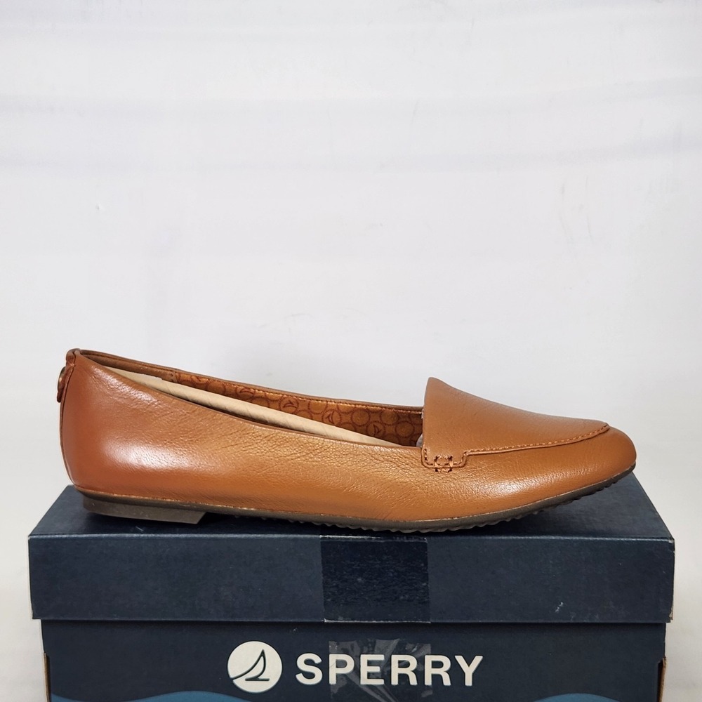 Sperry Piper Ballet Flat Womens Size 8 Bronzer Tan Leather Pointed Toe Slip On